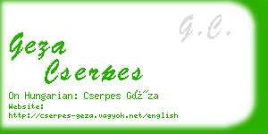 geza cserpes business card